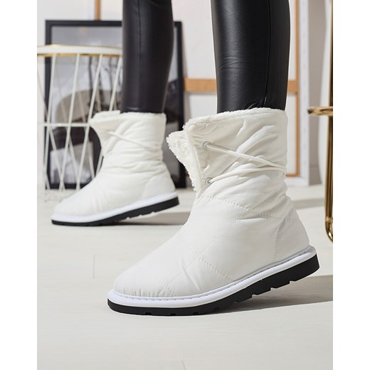 Royalfashion Białe damskie buty a'la śniegowce Amirfu ze sklepu royalfashion.pl w kategorii Śniegowce damskie - zdjęcie 148614453