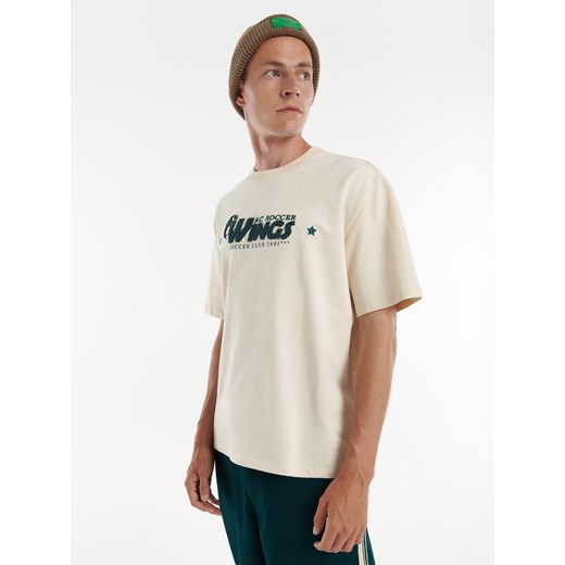 Reserved - T-shirt oversize - Kremowy Reserved M Reserved