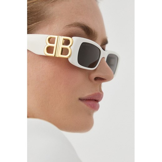 Balenciaga okulary przeciwsłoneczne damskie kolor biały BB0096S ze sklepu ANSWEAR.com w kategorii Okulary przeciwsłoneczne damskie - zdjęcie 148626291