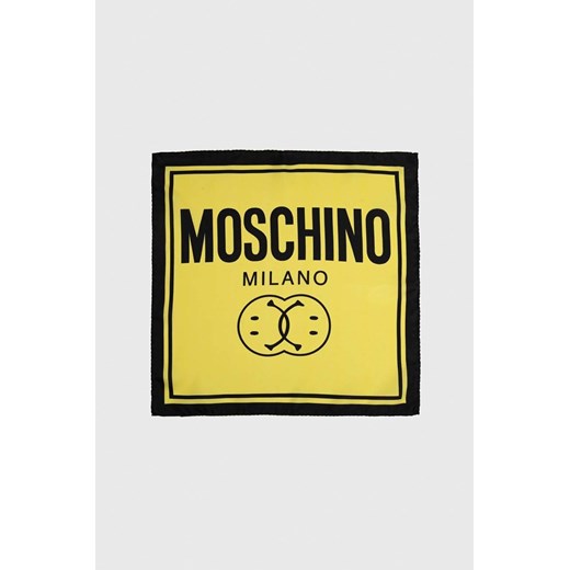 Moschino poszetka jedwabna x Smiley kolor żółty Moschino ONE ANSWEAR.com
