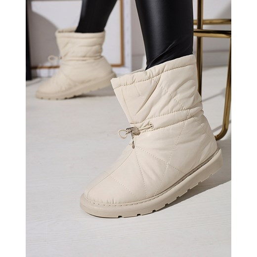 Royalfashion Beżowe damskie ocieplane buty a'la śniegowce Kaliolen ze sklepu royalfashion.pl w kategorii Śniegowce damskie - zdjęcie 148652193