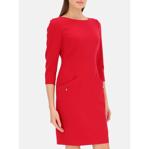 Czerwona sukienka z kieszeniami Potis & Verso Helli Potis & Verso 36 Eye For Fashion