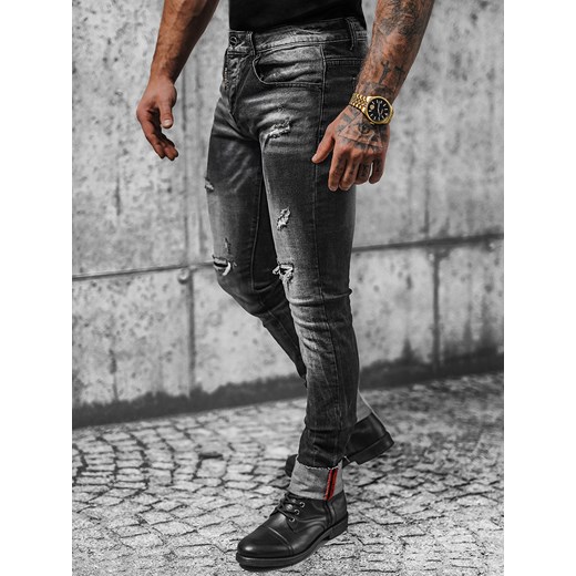 Spodnie jeansowe męskie czarne OZONEE NB/MP0126NZ ze sklepu ozonee.pl w kategorii Jeansy męskie - zdjęcie 148973153