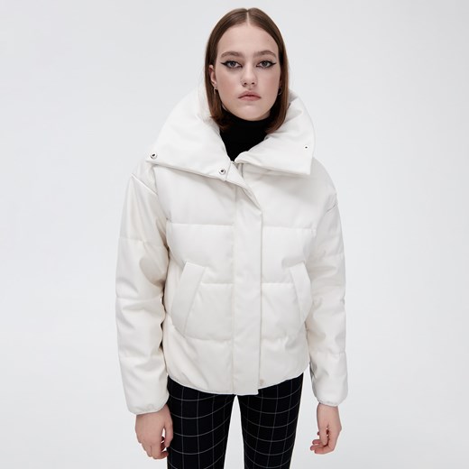 Cropp - Kurtka puffer - Kremowy Cropp L promocja Cropp