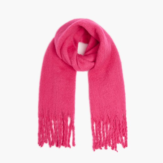 Cropp - Różowy szalik z frędzlami - Różowy Cropp Uniwersalny Cropp okazja