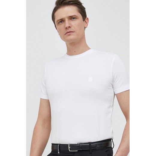 Trussardi t-shirt męski kolor biały gładki ze sklepu ANSWEAR.com w kategorii T-shirty męskie - zdjęcie 149002261