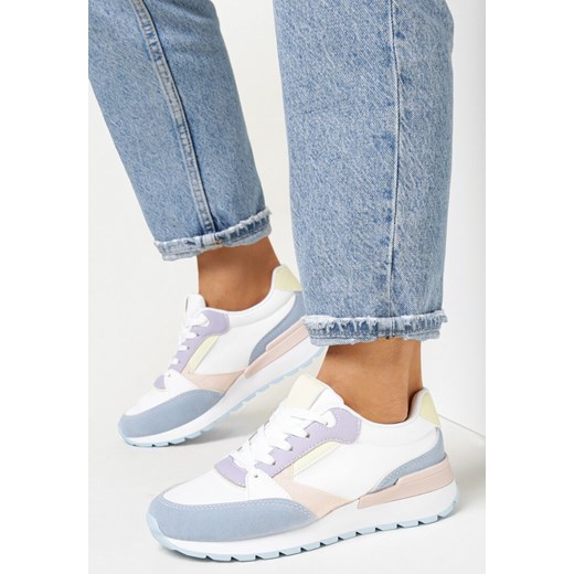 Biało-Fioletowe Sneakersy ze Sznurowaniem na Płaskiej Podeszwie Luvirn 36 okazja born2be.pl