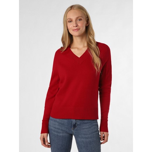 Franco Callegari Damski sweter z wełny merino Kobiety drobna dzianina czerwony Franco Callegari XL vangraaf
