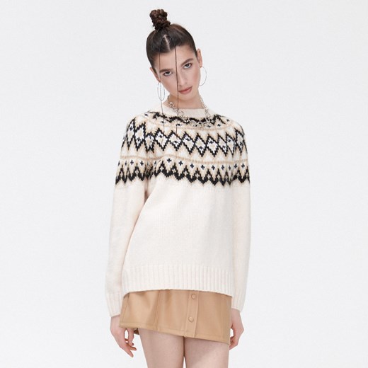 Cropp - Sweter oversize - Kremowy Cropp M wyprzedaż Cropp
