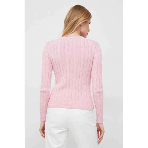 Polo Ralph Lauren sweter bawełniany damski kolor różowy Polo Ralph Lauren S ANSWEAR.com