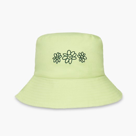 Cropp - Zielony kapelusz bucket hat z haftem - Zielony Cropp Uniwersalny Cropp okazyjna cena