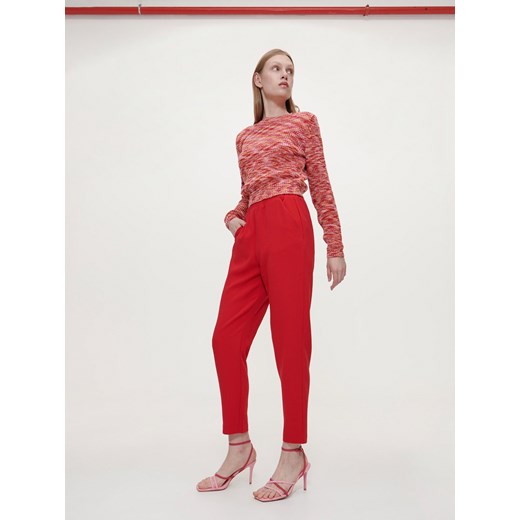 Reserved - Spodnie z wiskozą - Czerwony Reserved 36 okazyjna cena Reserved