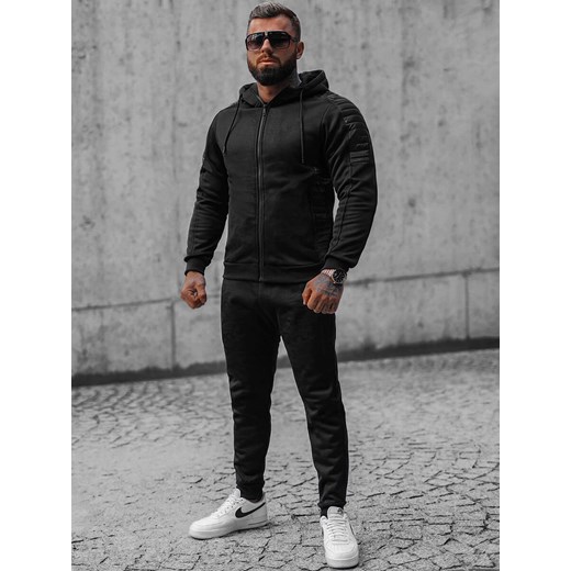 Komplet dresowy męski czarny OZONEE O/3A126/A128 Ozonee L wyprzedaż ozonee.pl
