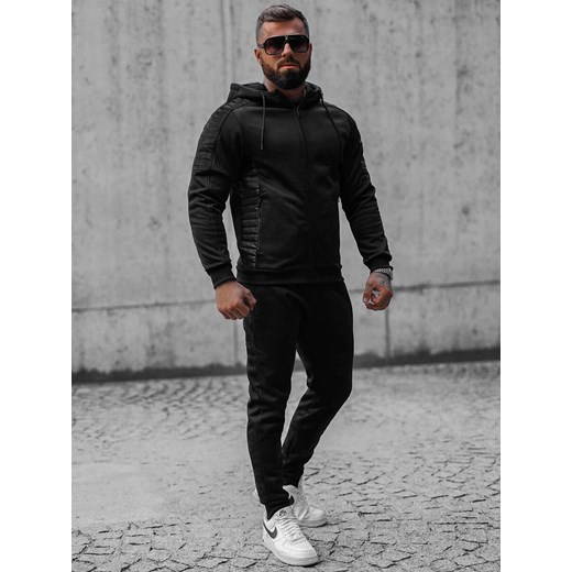 Komplet dresowy męski czarny OZONEE O/3A126/A128 Ozonee XXL promocyjna cena ozonee.pl