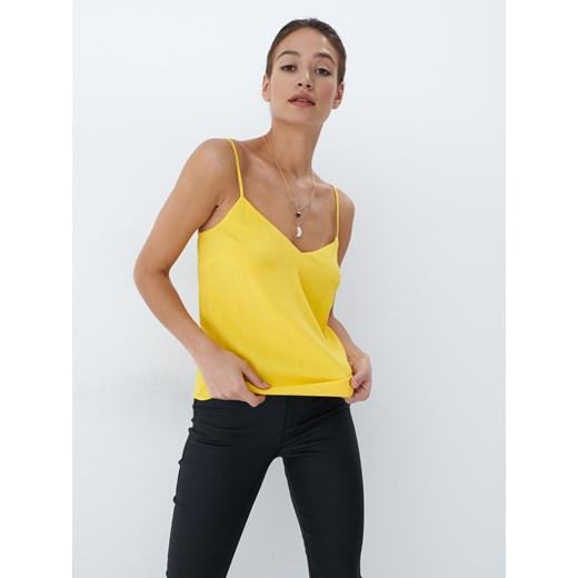 Mohito - Neonowy top z wiskozy - Żółty Mohito 32 promocyjna cena Mohito