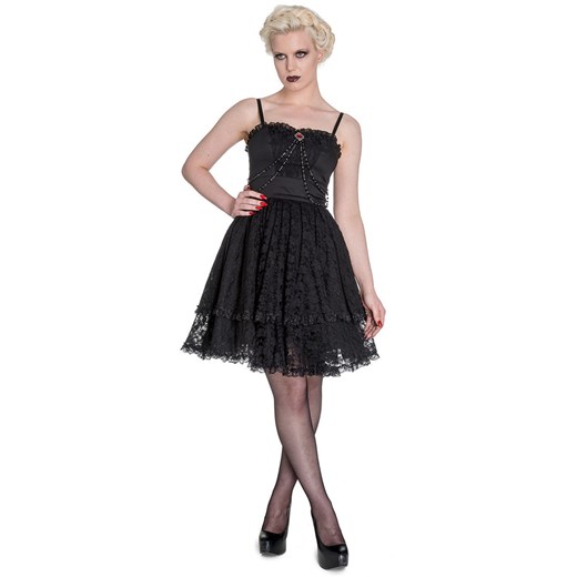 Wiktoriańska sukienka marki Hell Bunny - ZYLPHIA DRESS rockzone-pl czarny bawełniane