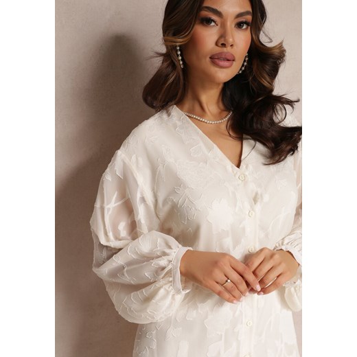 Beżowa Koszulowa Sukienka Maxi z Szerokimi Rękawami Nona Renee L Renee odzież okazyjna cena