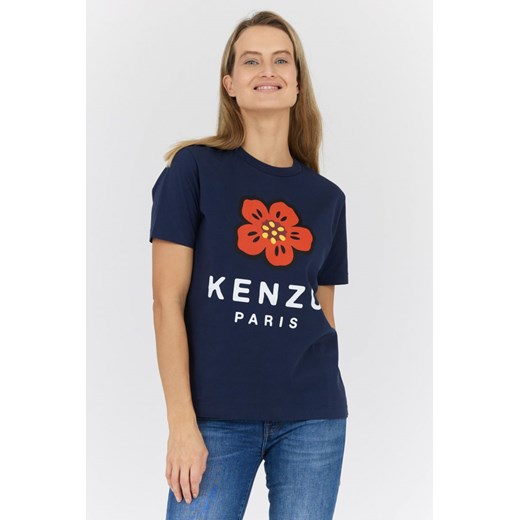 Bluzka damska Kenzo z okrągłym dekoltem w kwiaty 