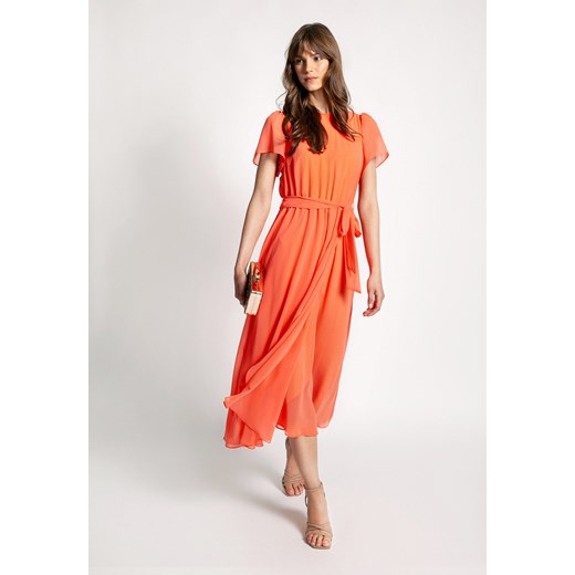 Zwiewna pomarańczowa sukienka z wiązaniem ze sklepu Molton w kategorii Sukienki - zdjęcie 149173951