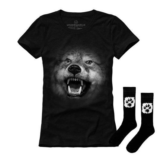 Zestaw damska koszulka i skarpety Underworld Wolf / Animal Footprint Underworld ONE SIZE morillo
