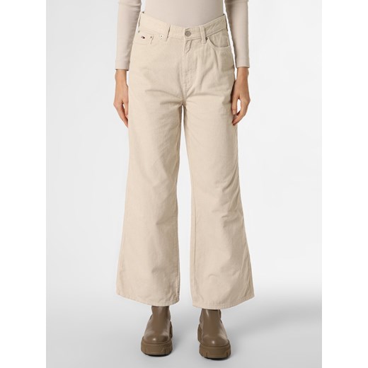 Tommy Jeans Spodnie Kobiety Bawełna kitt jednolity ze sklepu vangraaf w kategorii Jeansy damskie - zdjęcie 149180044