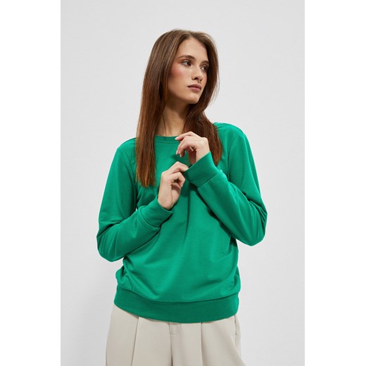 Bluza z dekoltem na plecach zielona ze sklepu Moodo.pl w kategorii Bluzy damskie - zdjęcie 149194500