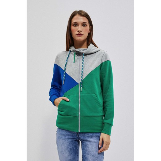 Bluza z kapturem zielona ze sklepu Moodo.pl w kategorii Bluzy damskie - zdjęcie 149194674