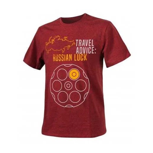 T-Shirt Rosyjska Ruletka - Travel Advice: Russian Luck - Bordowa S ZBROJOWNIA