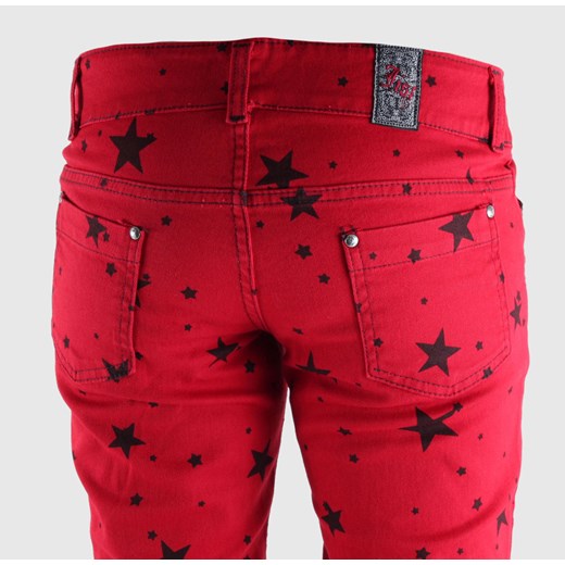 kalhoty dámské 3rdand56th - star skinny jeans - jm1097 - red 32 32 wyprzedaż Metal-shop