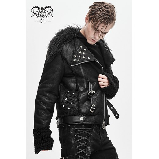 kurtka męska devil fashion - soul case punk jacket with fur collar S S Metal-shop
