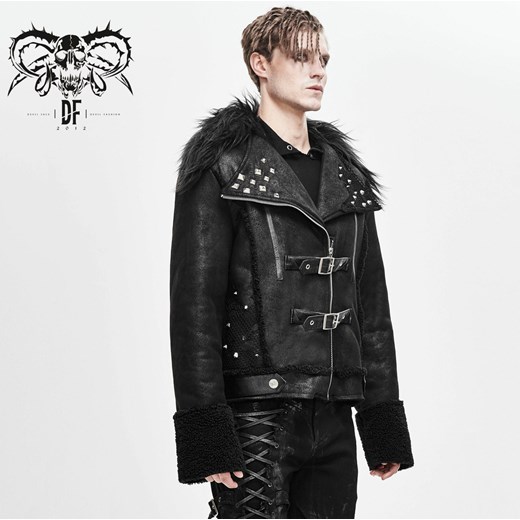 kurtka męska devil fashion - soul case punk jacket with fur collar S XXL Metal-shop