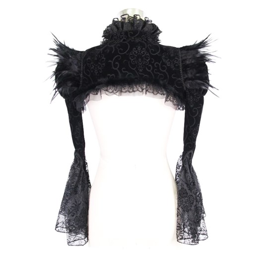 koszulka męskie - black swan gothic shawl with faux fur - devil fashion - ca005 3XL Metal-shop