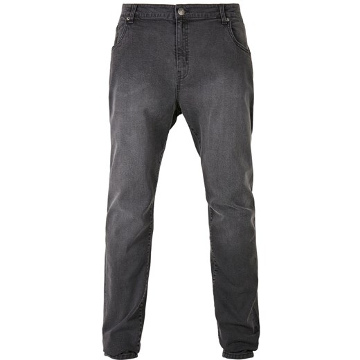 spodnie męskie urban classics - slim fit zip jeans - real black washed 30/32 30/32 Metal-shop