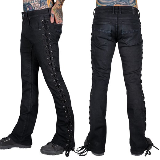 męskie jeansy wornstar - hellraiser - czarny dżinsowa - czarny 28 32 Metal-shop
