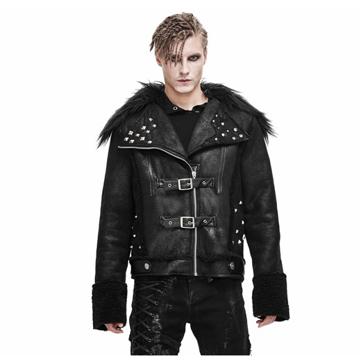kurtka męska devil fashion - soul case punk jacket with fur collar S 4XL Metal-shop