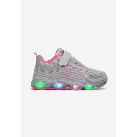 Szaro-Fuksjowe Buty Sportowe LED Alethris 28 promocyjna cena born2be.pl