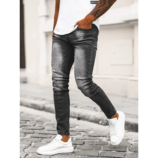 Spodnie jeansowe męskie czarne OZONEE NB/MP0064N ze sklepu ozonee.pl w kategorii Jeansy męskie - zdjęcie 149277173