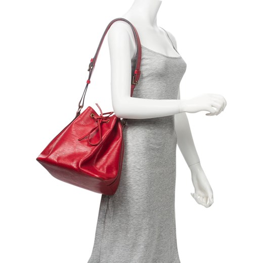 Skórzana torebka "Noe PM" w kolorze czerwonym - 24 x 26 x 18 cm Louis Vuitton onesize Limango Polska