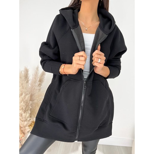 Czarna Bluza Oversize z Kapturem Modnakiecka.pl L/XL ModnaKiecka.pl