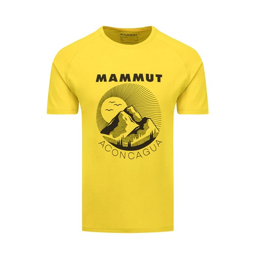 T-shirt męski Mammut żółty z krótkimi rękawami młodzieżowy 