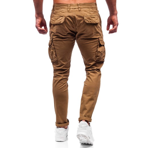 Camelowe spodnie materiałowe bojówki męskie Denley ZK7815 M Denley