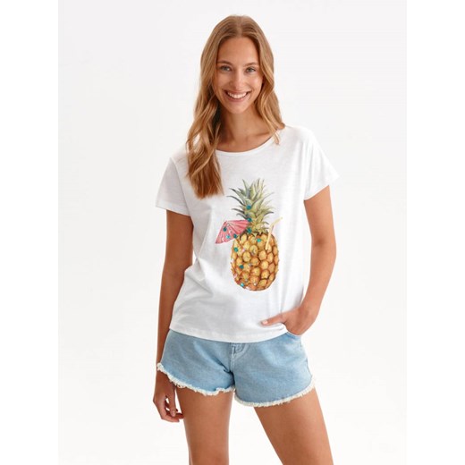 T-shirt damski z nadrukiem, z ananasem Top Secret 34 Top Secret wyprzedaż