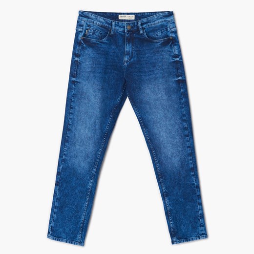 Cropp - Ciemnoniebieskie jeansy regular - niebieski ze sklepu Cropp w kategorii Jeansy męskie - zdjęcie 149370253
