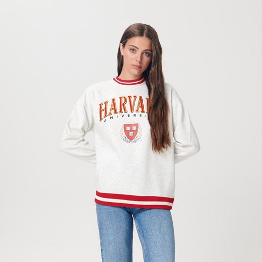 Sinsay - Bluza z haftem Harvard - Jasny szary Sinsay XXS promocyjna cena Sinsay