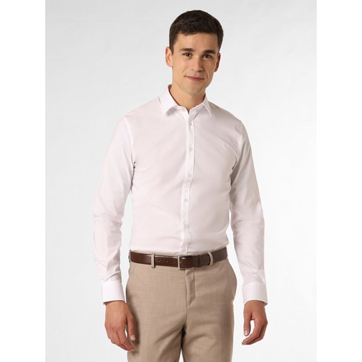 Finshley & Harding Koszula męska Mężczyźni Super Slim Fit Bawełna biały jednolity kołnierzyk kent - id: 629299-0001-00400 - marki Finshley & Harding - 149393930 Finshley & Harding Koszula męska Mężczyźni Super Slim Fit Bawełna biały jednolity kołnierzyk kent ze sklepu vangraaf w kategorii Koszule męskie - zdjęcie 149393930