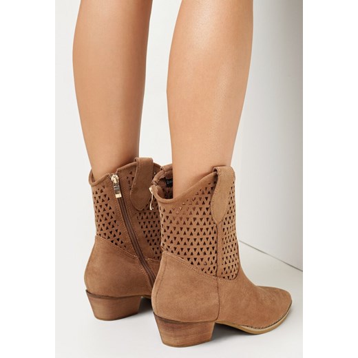 Botki Born2be z zamszu na zamek 