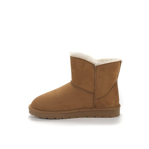 Śniegowce damskie Island Boot brązowe płaskie bez zapięcia casual 