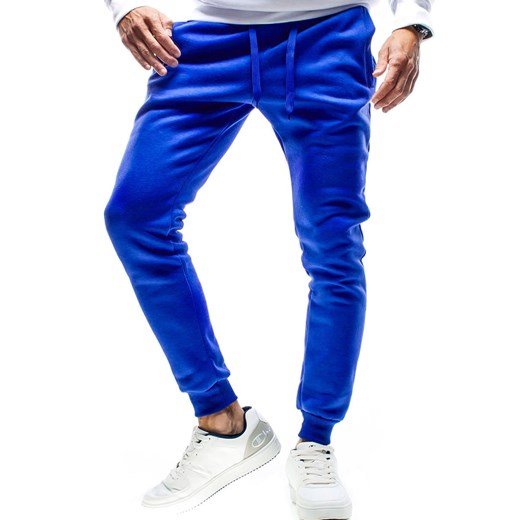 Spodnie męskie dresowe niebieskie Recea ze sklepu Recea.pl w kategorii Spodnie męskie - zdjęcie 149405112