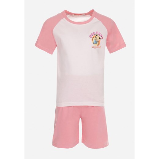 Różowy 2-częściowy Komplet Piżamowy z T-shirtem i Szortami Hefienne ze sklepu Born2be Odzież w kategorii Piżamy dziecięce - zdjęcie 149405972