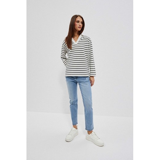 Bluza w paski z dekoltem w serek S Moodo.pl